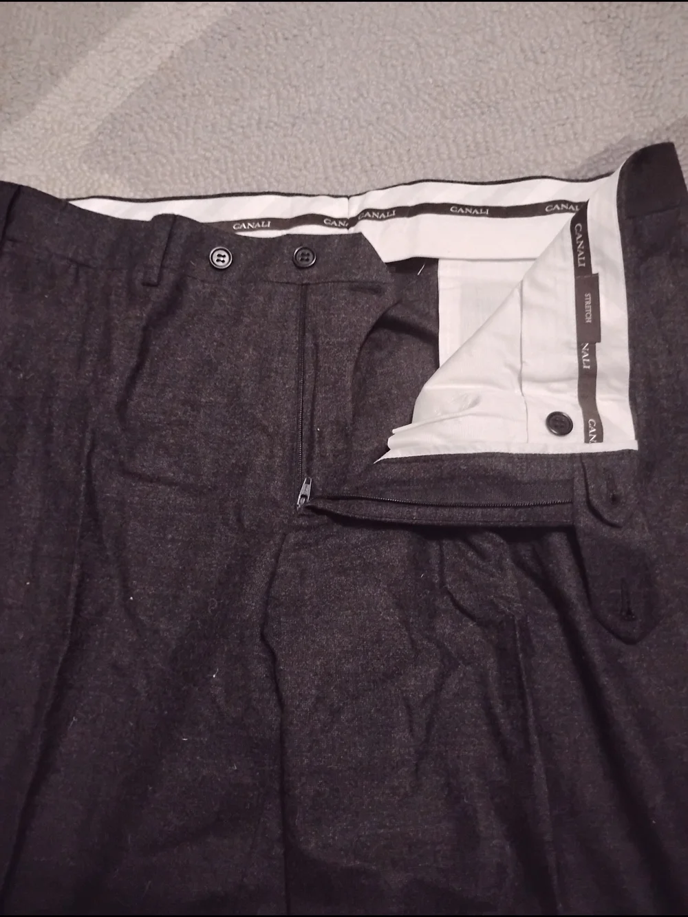 Canali Men's Charcoal Black Dress Pants